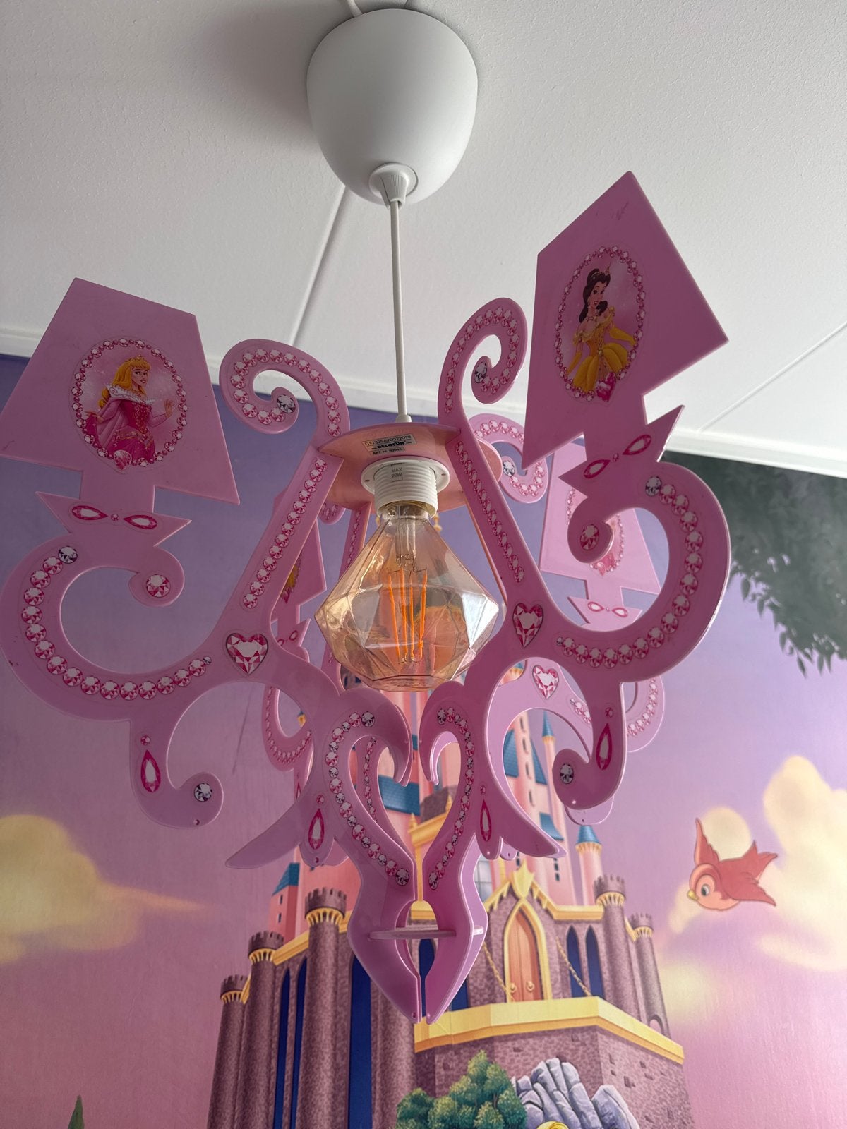 Disney Prinsessen Hanglamp - Assepoester, Doornroosje, Sneeu, Ophalen, Gebruikt, Kunststof, E27 (groot)