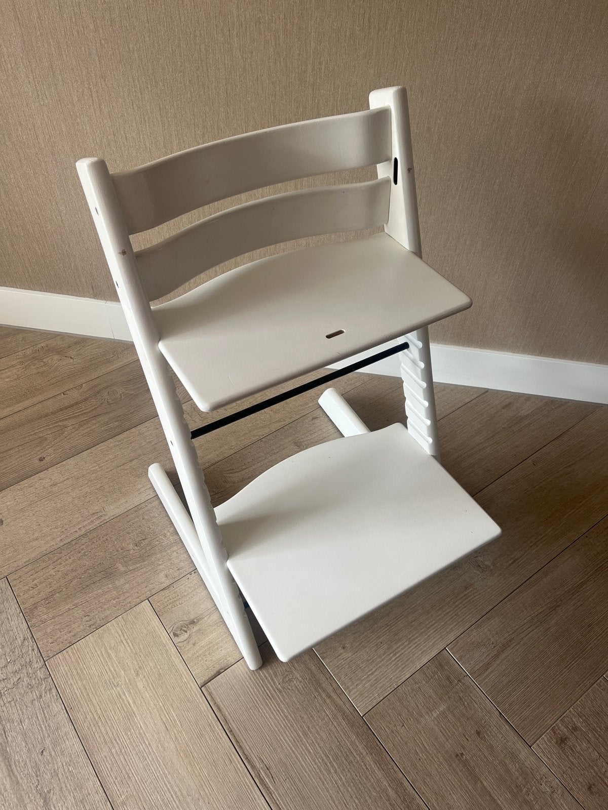 Stokke Tripp Trapp meegroeistoel wit, Ophalen, Gebruikt, Meegroeistoel, Aanschuifbaar