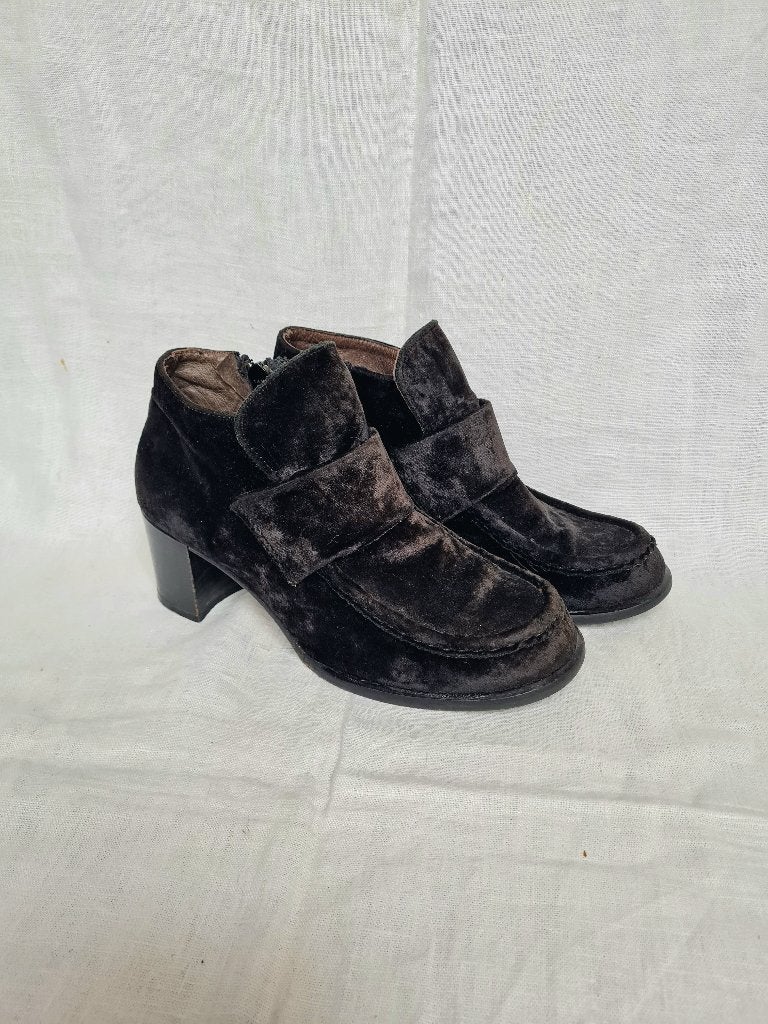 Zwarte fluwelen loafers van Manfield, maat 38, Ophalen of Verzenden, Manfield, Gedragen, Instappers