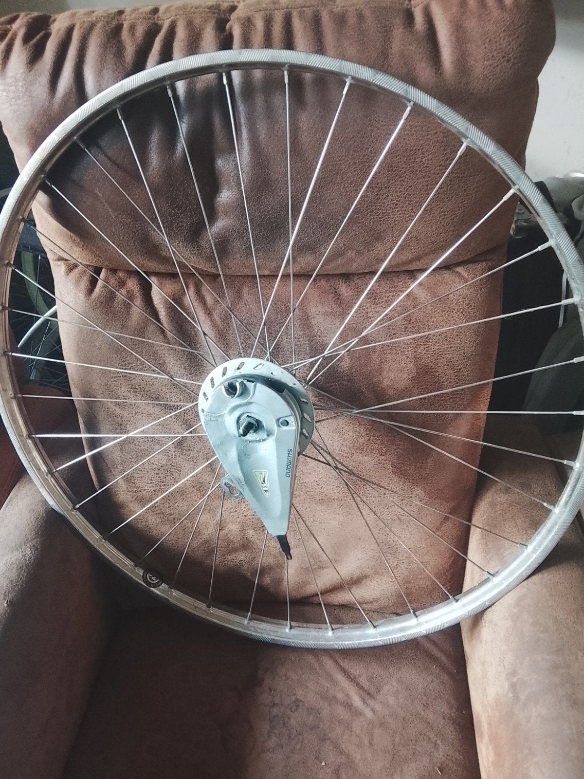 voorwiel 28inch met rollerbrake rem, roest vrij staal, Fietsen en Brommers, Ophalen of Verzenden, Gebruikt, Wiel, Staal
