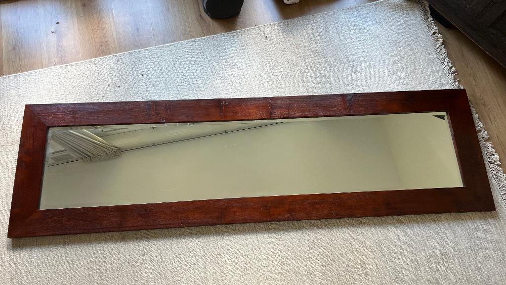 Spiegel van Teakhout - Plantage Teak (Classic Teak), Ophalen, Gebruikt, 125 cm of meer, Minder dan 100 cm