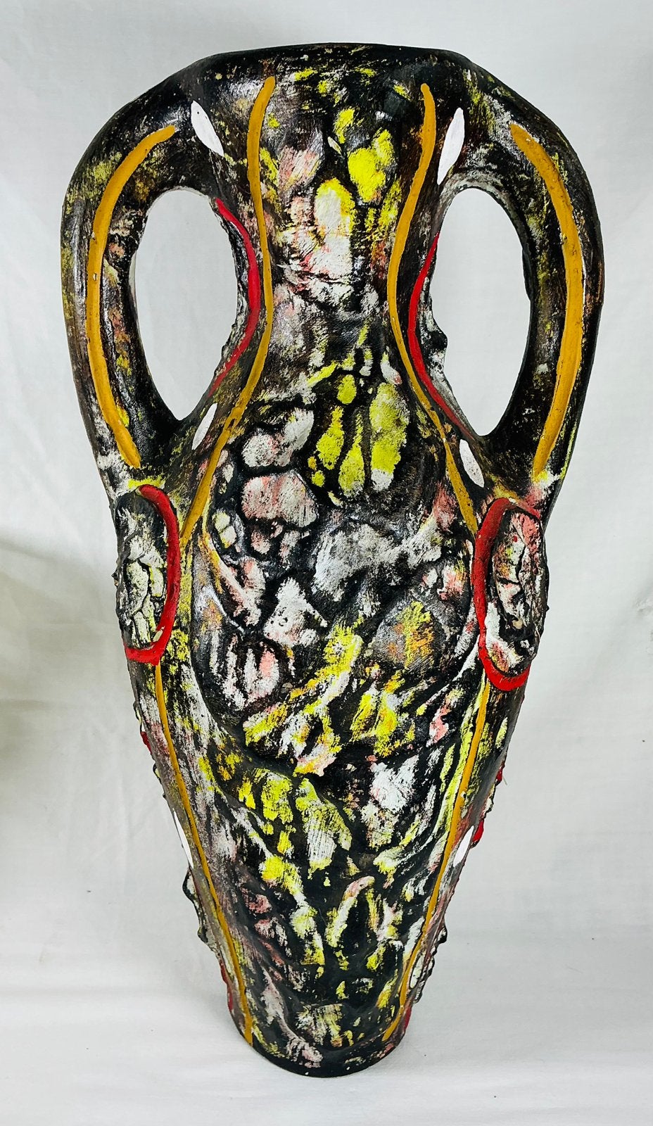 Vintage modernist brutalist design amphora vaas 1970’s, Verzenden, Huis en Inrichting