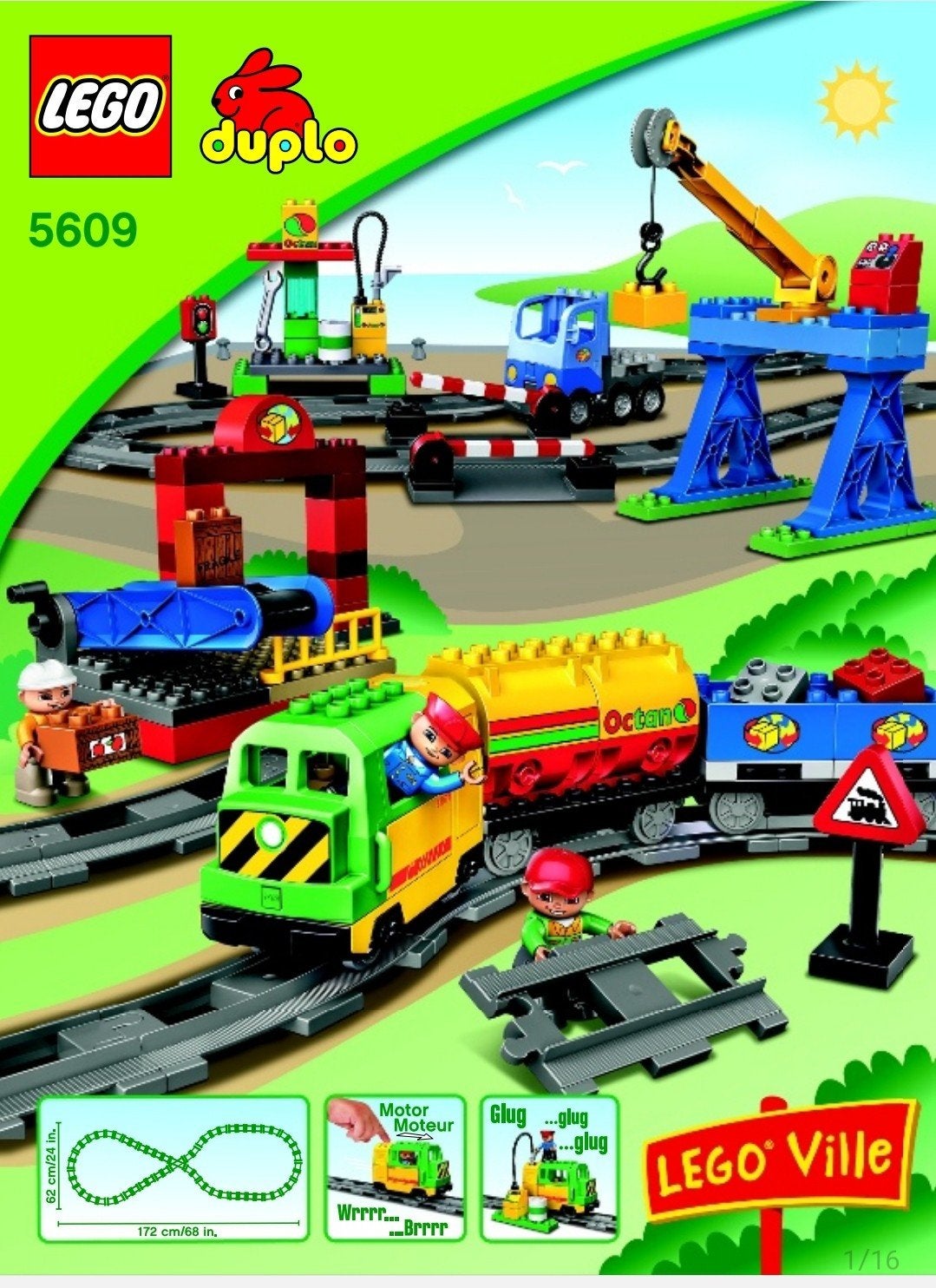 Complete LEGO Duplo Deluxe Treinset 5609, Gebruikt, Overige thema's, Ophalen of Verzenden, Duplo