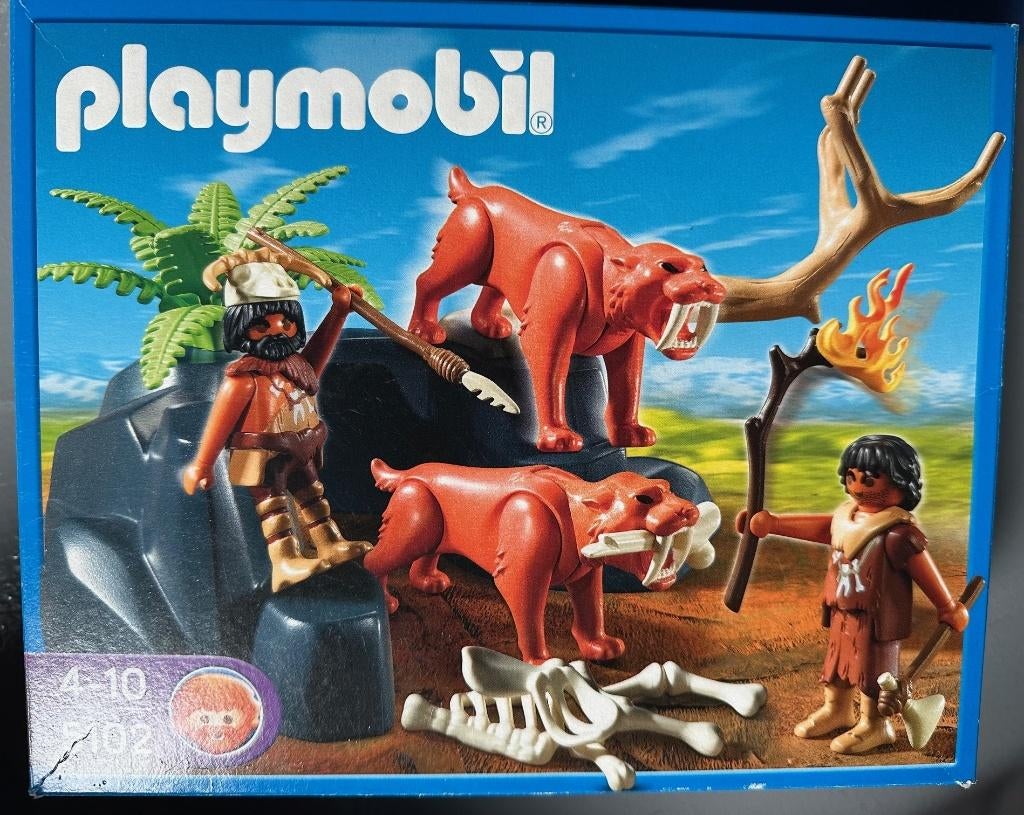 Compleet Playmobil 5102 Prehistorische jagers incl doos, Kinderen en Baby's, Speelgoed | Playmobil, Ophalen of Verzenden, Zo goed als nieuw