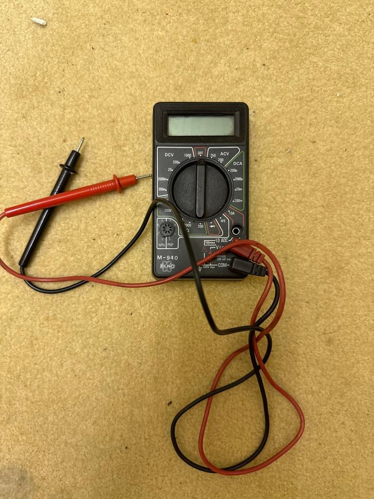 Elro M-940 Multimeter met meetsnoeren, Ophalen of Verzenden, Gebruikt, Multimeter