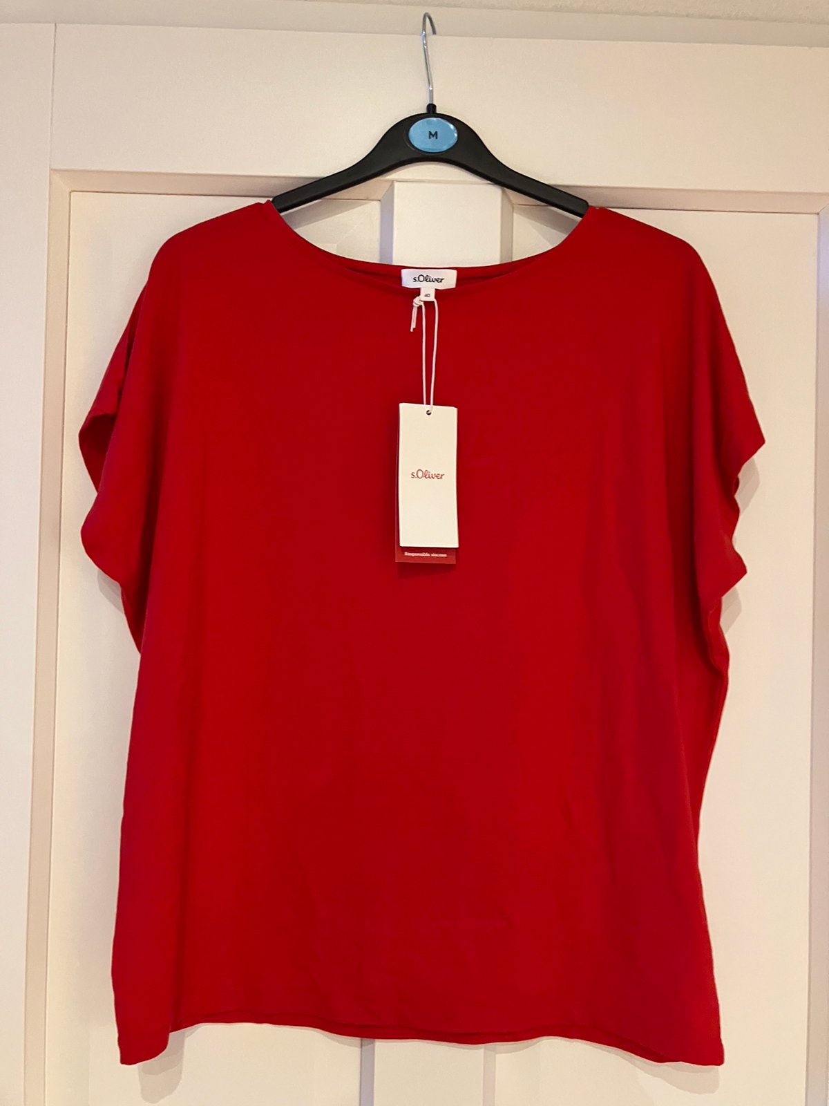 Nieuw=rood t shirt shirt met kapmouwen=s.Oliver=40, Maat 38/40 (M), Nieuw, Ophalen of Verzenden, Korte mouw