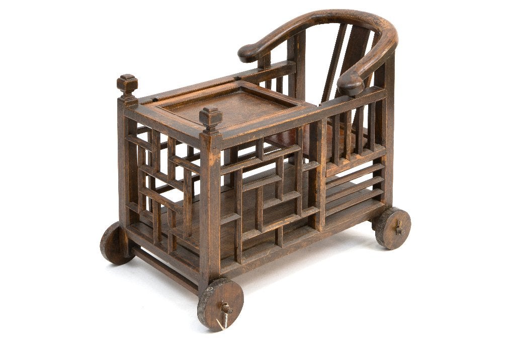 Antiek Chinese Kinderwagen Loopstoel loop Wieg Qing Dynastie, Ophalen