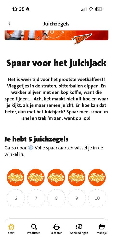 Juichzegels Jumbo, Jumbo, Ophalen