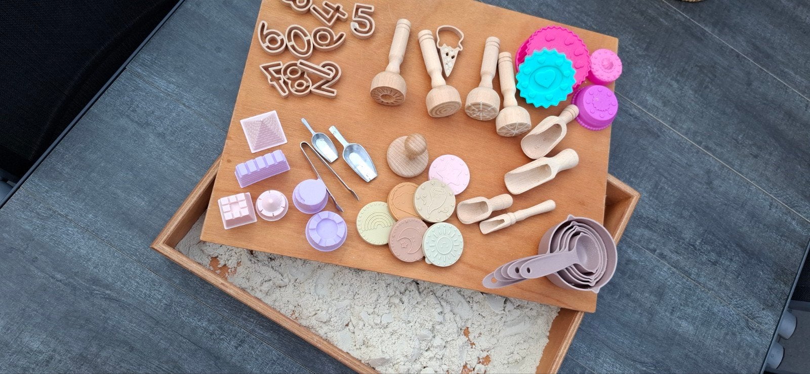 Kinetisch speel zand + accessoires Grenn, Ophalen of Verzenden, Gebruikt