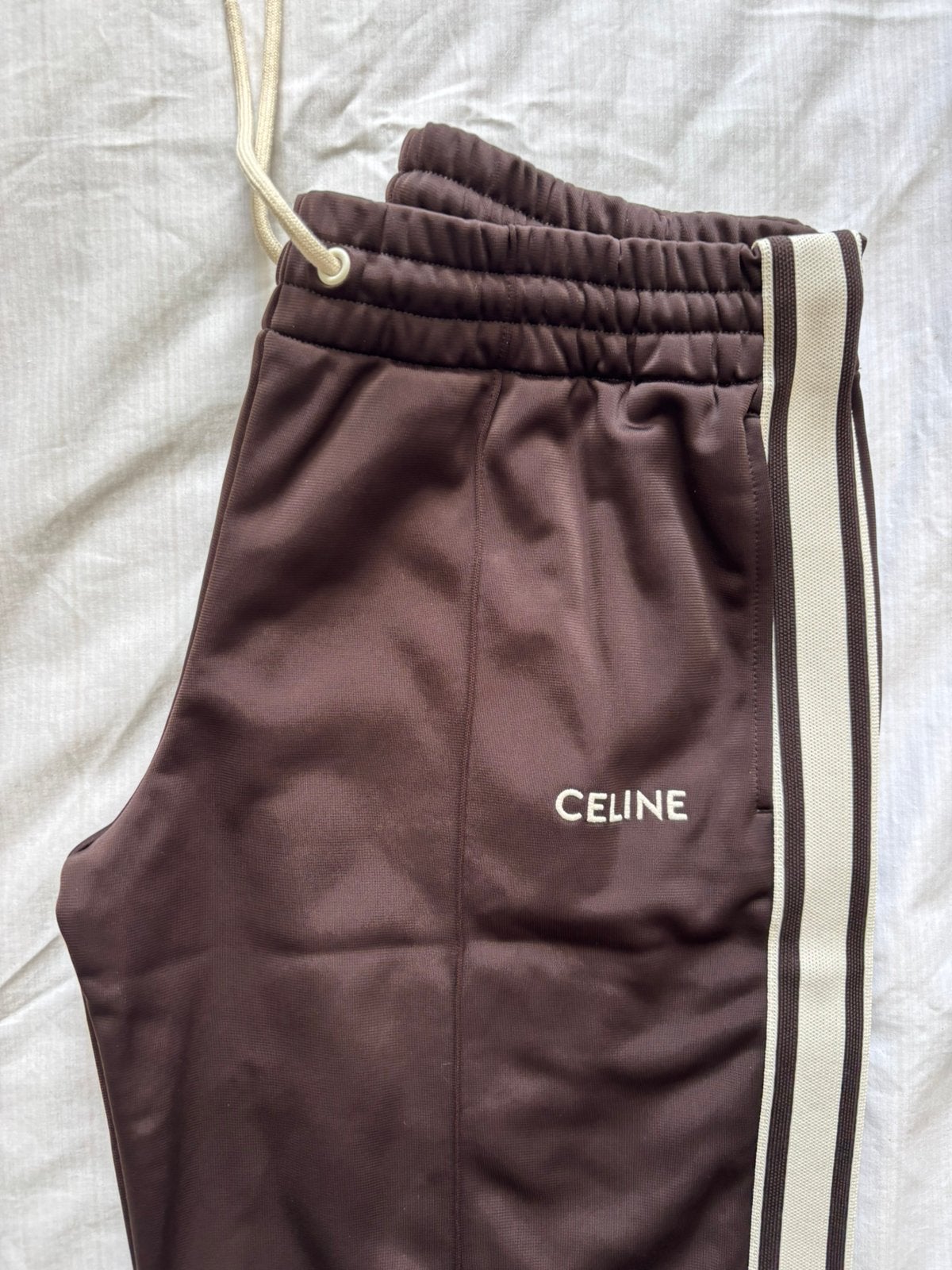 Celine Paris stripe wide leg trainer mt S., Bruin, Nieuw, Ophalen of Verzenden, Maat 36 (S)