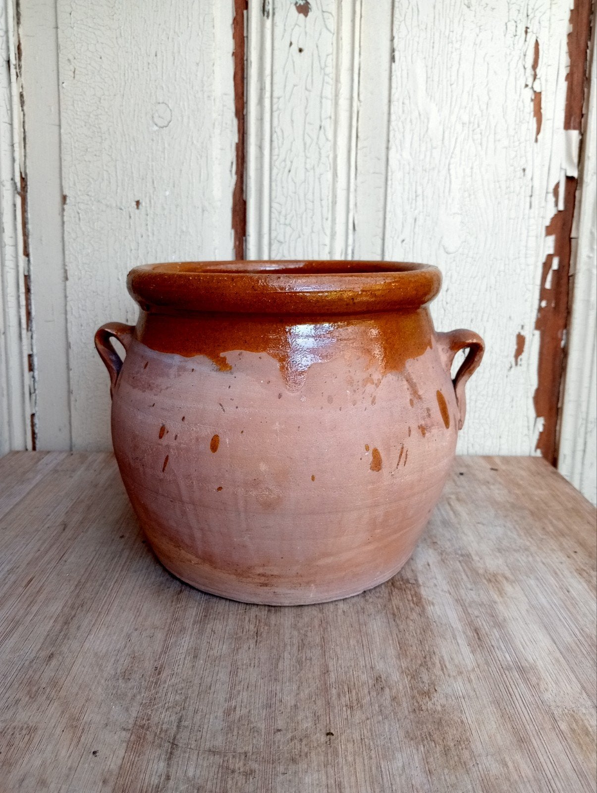 Antieke Franse Confit Pot - Aardewerk, Ophalen of Verzenden