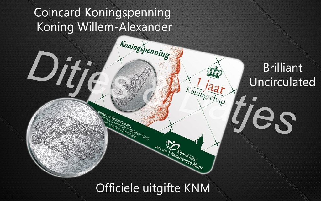 Koningspenning 2014 in coincard KNM, Ophalen of Verzenden, Overige materialen
