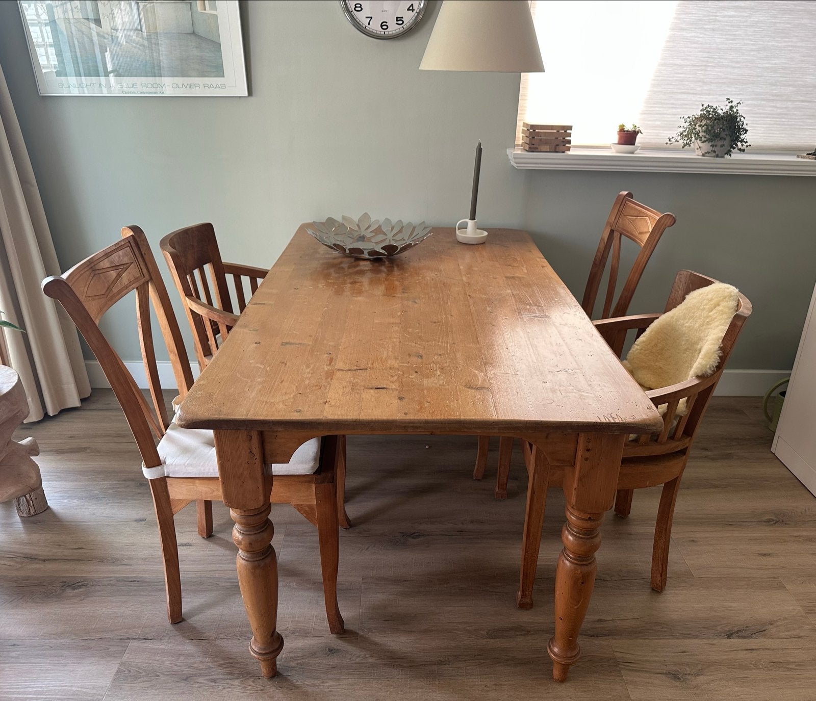 Teak houten eetkamerstoelen, Huis en Inrichting, Stoelen, Ophalen, Gebruikt, Bruin, Vier