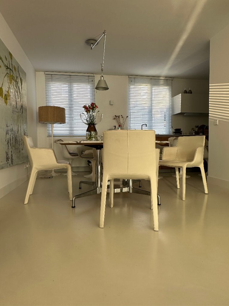 Claudio Bellini voor Knoll eetkamer stoelden, Ophalen, Wit, Design, Leer