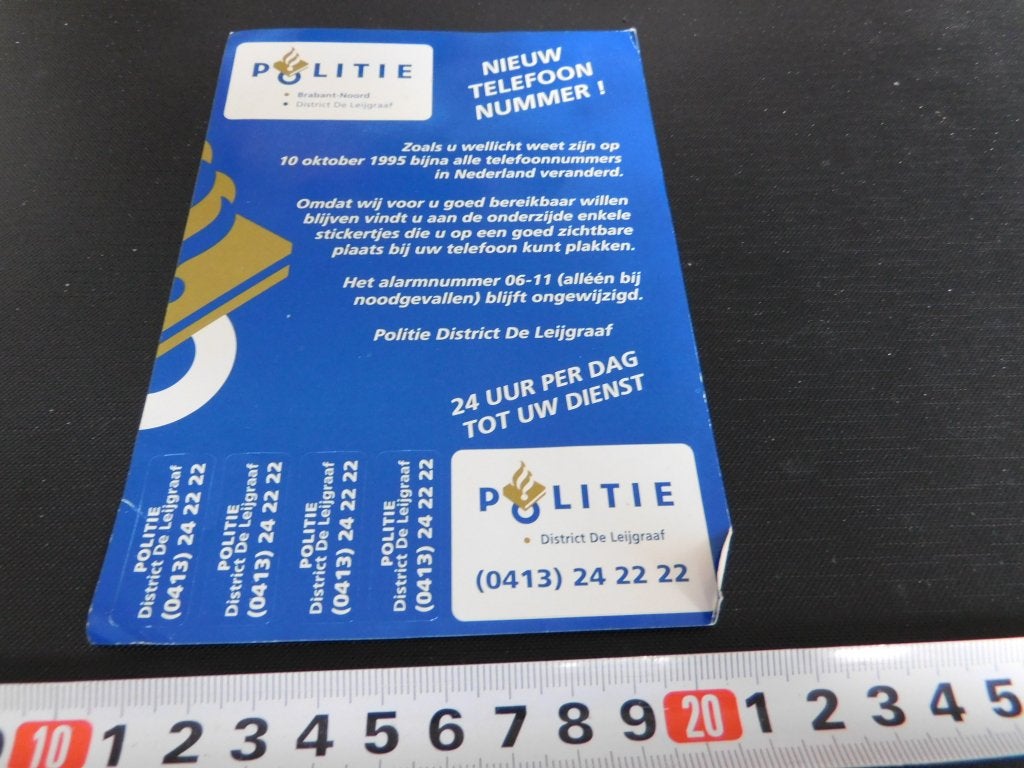 sticker Politie Brabant Noord District DE LEIGRAAF *, Ophalen, Zo goed als nieuw