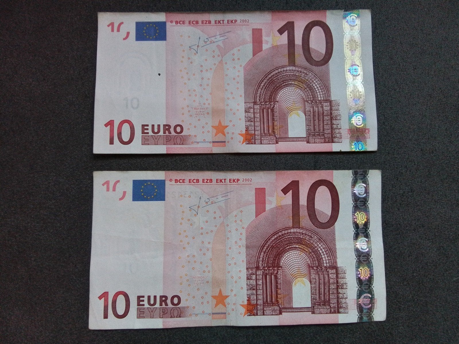 10 eurobiljet 2002 duitsland en Griekenland en meer biljette, Postzegels en Munten, Bankbiljetten | Europa | Eurobiljetten, Ophalen of Verzenden
