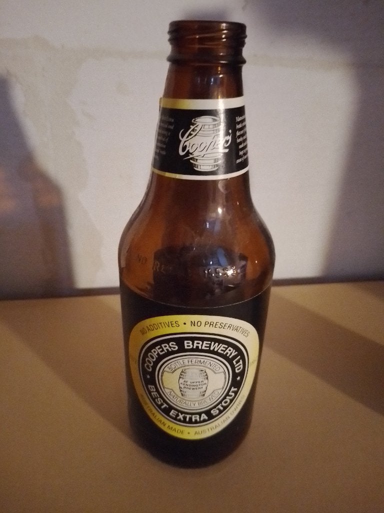 oude lege bierfles van Cooper's extra stout, Verzamelen, Ophalen of Verzenden, Gebruikt, Flesje(s), Overige merken