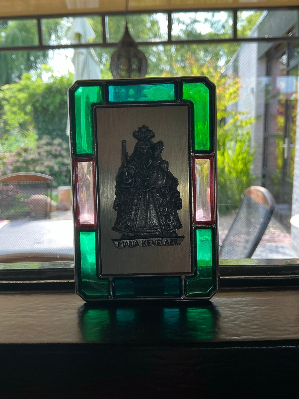 Vintage Maria van Kevelaer ❤️ tin en glas, Ophalen of Verzenden