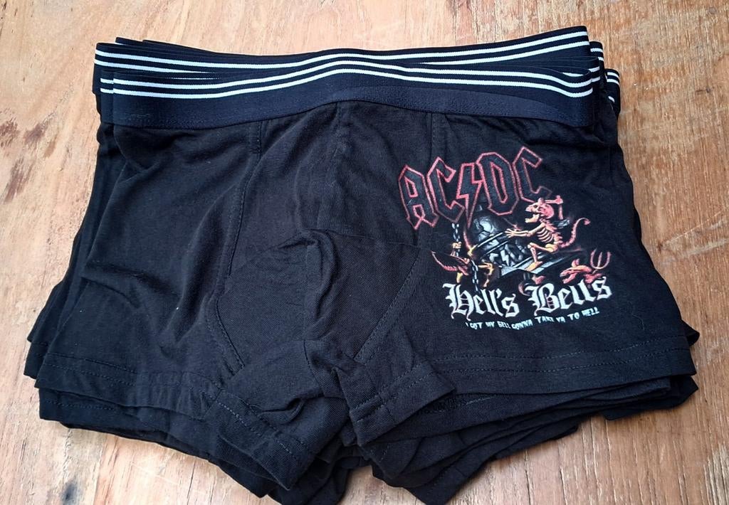 Boxershorts met bandlogo's (AC/DC, Exiter, Manowar enz.), Ophalen of Verzenden, Zwart, Diverse, Boxer