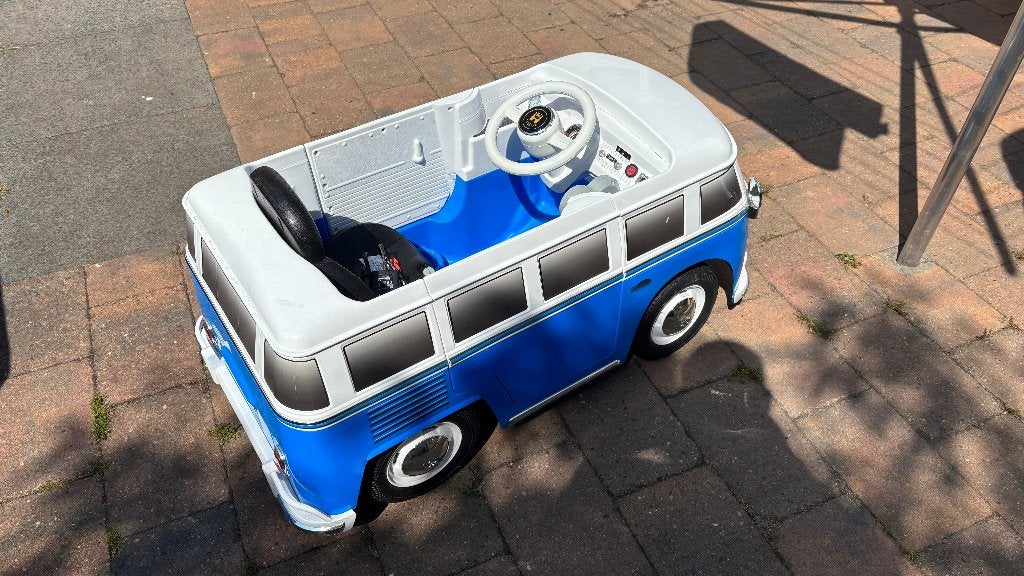 VW T1 Bus elektrisch - Blauw, Kinderen en Baby's, Speelgoed | Buiten | Accuvoertuigen, Ophalen, Gebruikt