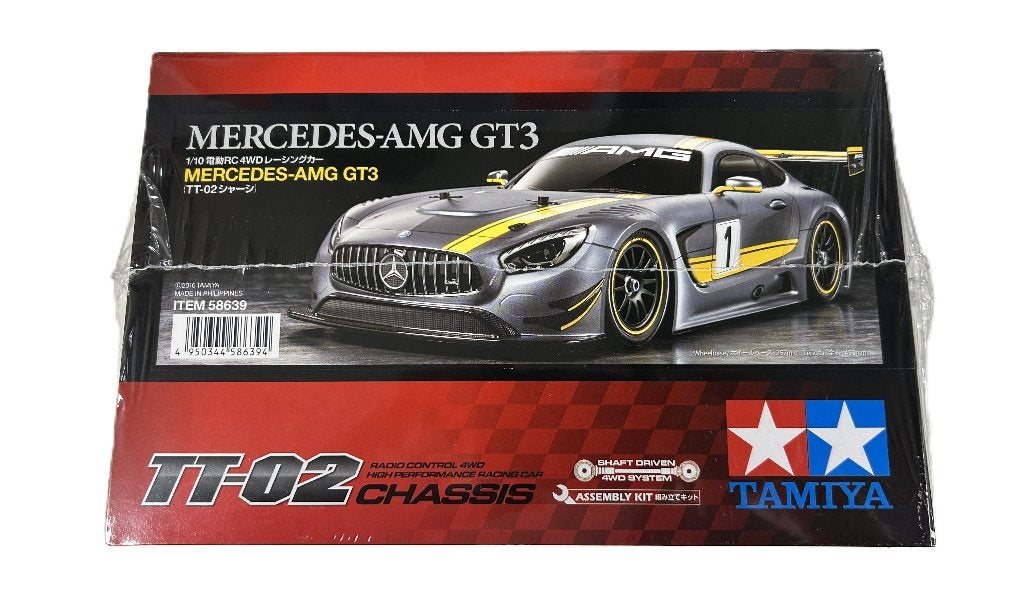 Tamiya 58639 1/10 MB AMG GT3 4WD TT-02 rc auto, Elektro, Nieuw, Ophalen of Verzenden, Schaal 1:10