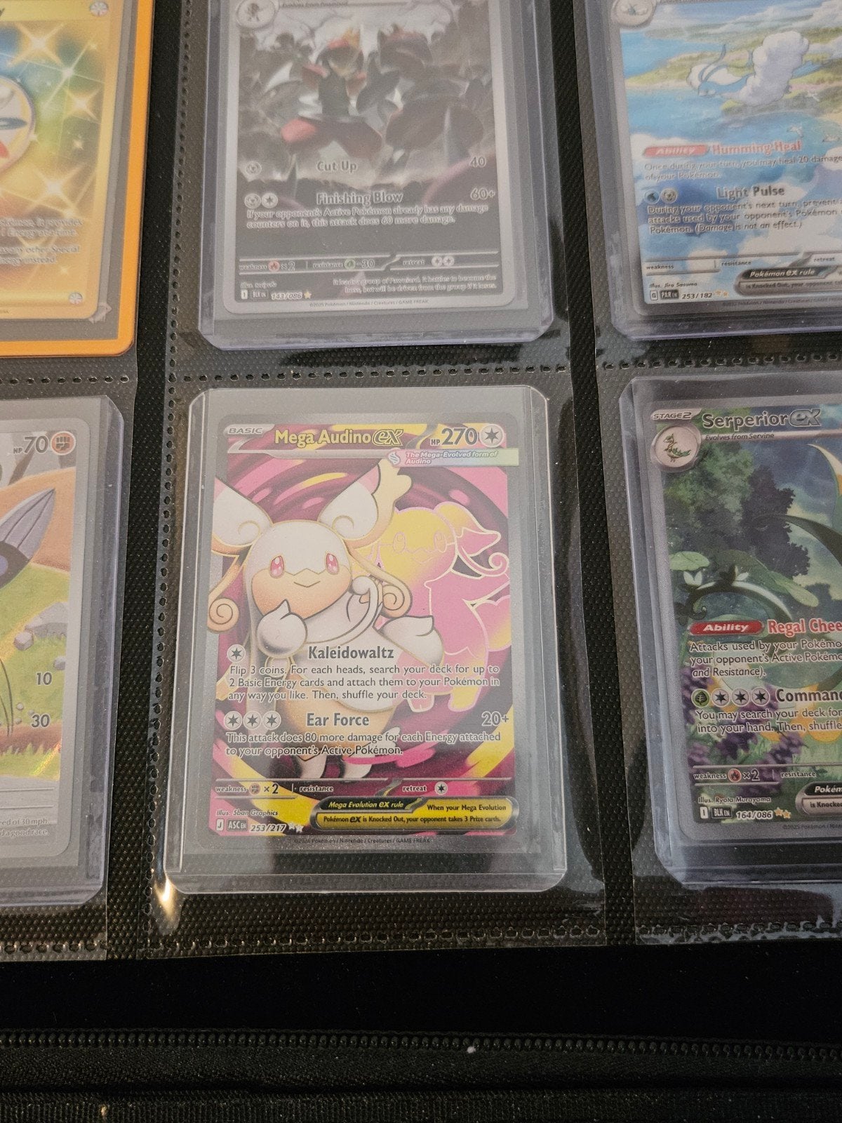 Pokemon Mega Audino ex 253/217 Ascended Heroes, Ophalen of Verzenden, Zo goed als nieuw, Losse kaart, Foil