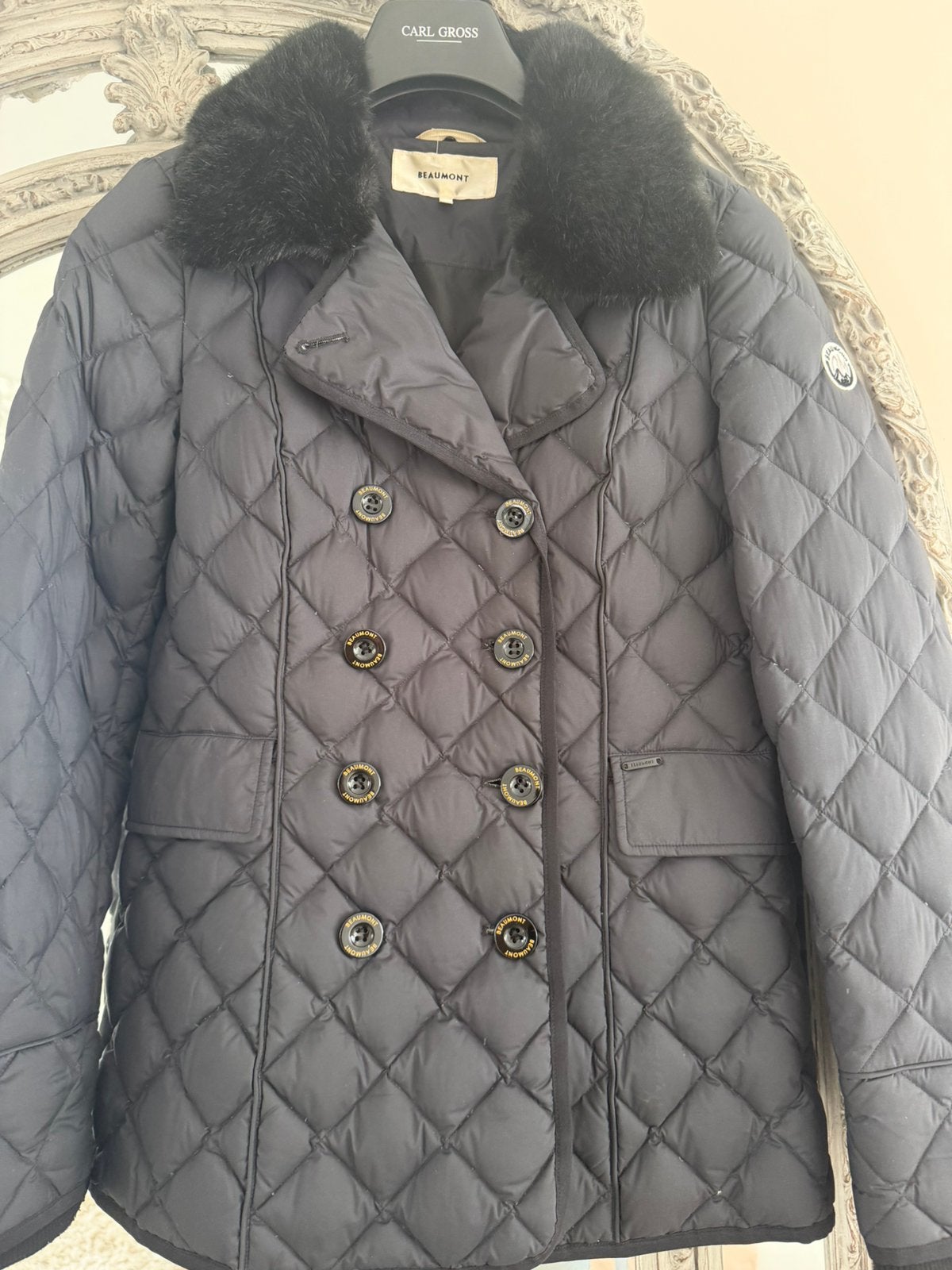 Prachtige zwarte Beaumont jas maat 38, Kleding | Dames, Ophalen of Verzenden, Zo goed als nieuw, Maat 38/40 (M), Zwart