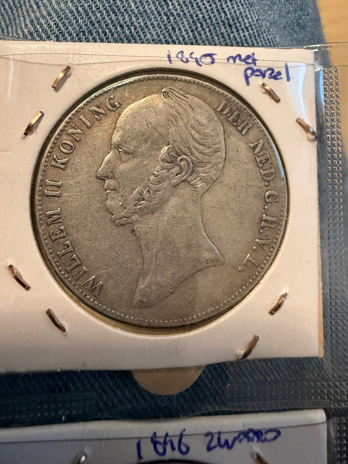 Willem II 1845 met parel rijksdaalder, Postzegels en Munten, Munten | Nederland, Zilver, Ophalen of Verzenden, Losse munt, 2½ gulden