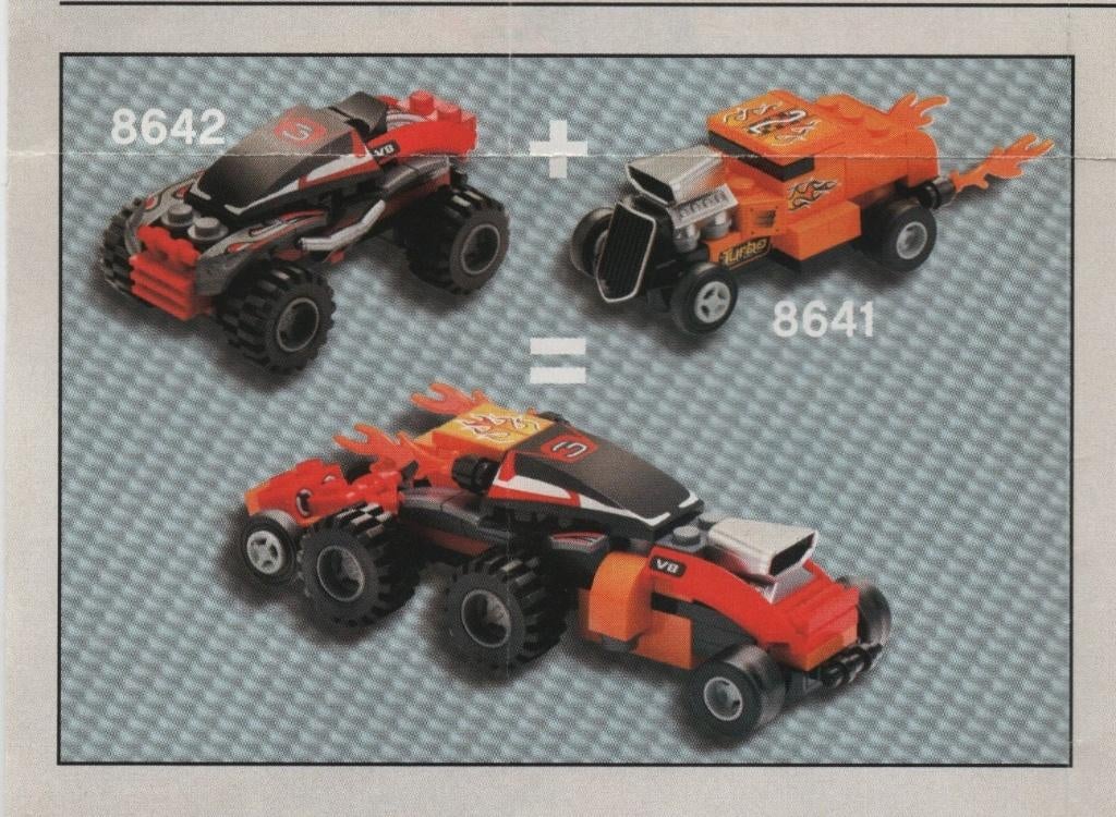 lego 8641-1 plus 8642-1 lego racers tiny turbo's (2004), Kinderen en Baby's, Speelgoed | Duplo en Lego, Gebruikt, Compleet, Lego