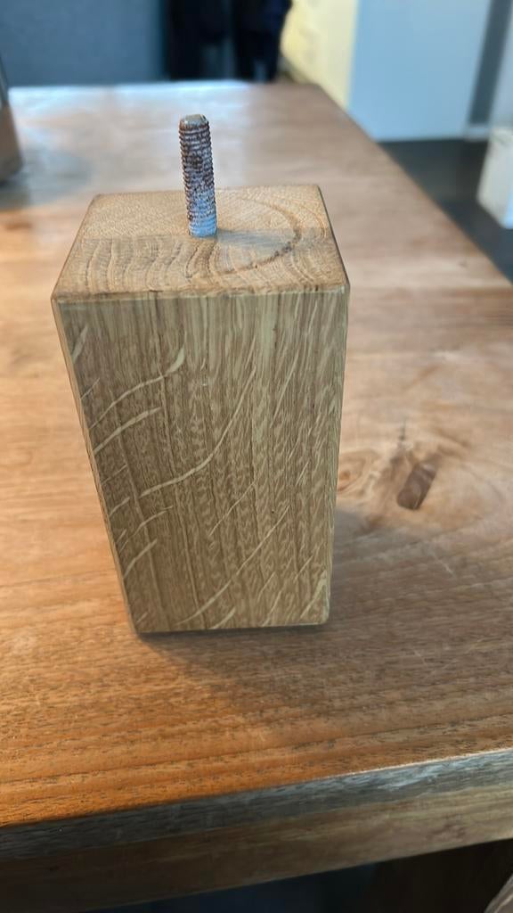 Eiken bedpoten, Ophalen of Verzenden, Zo goed als nieuw, Glas of Kopje