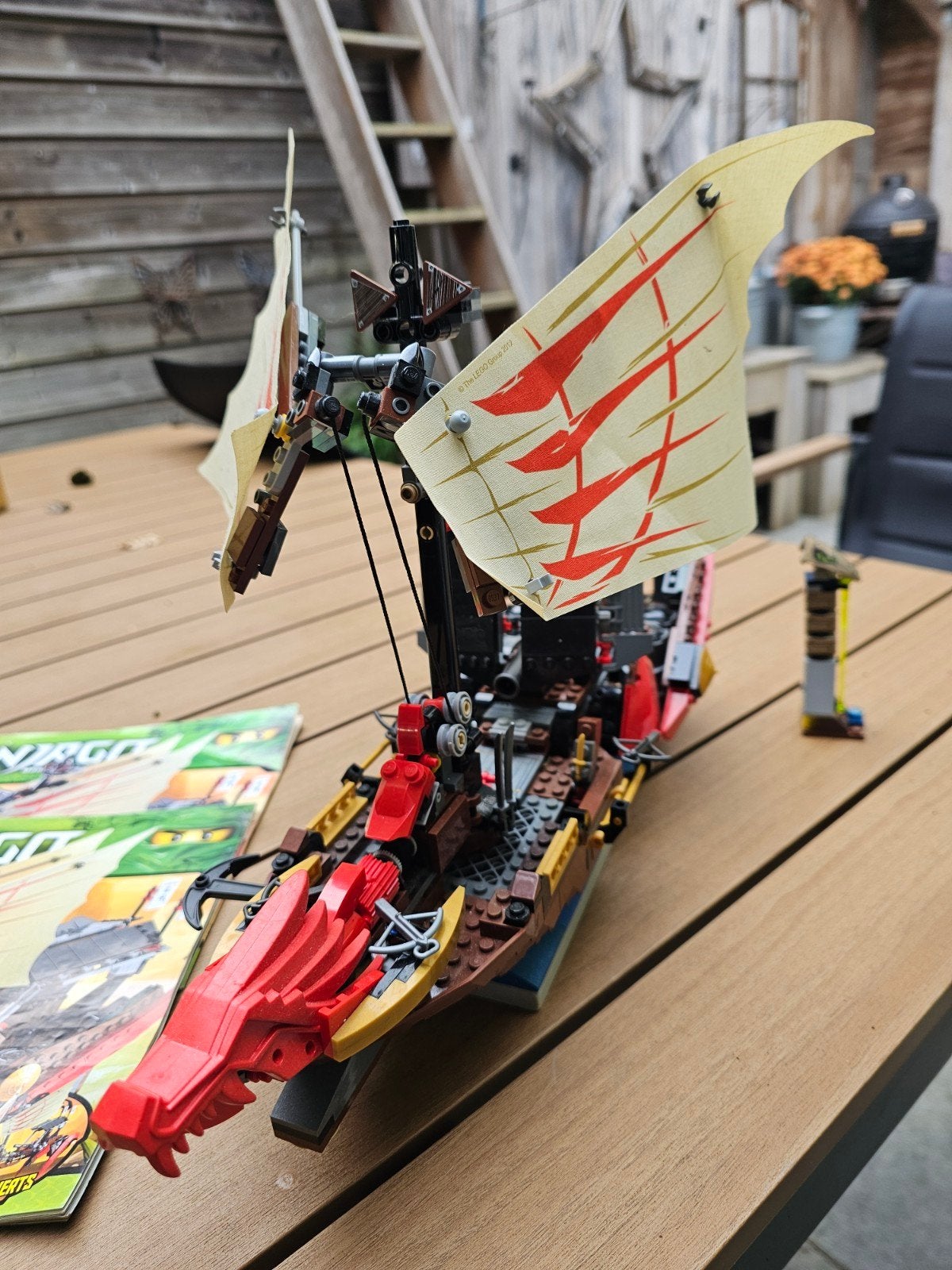 LEGO Ninjago 9446 Destiny's Bounty met instructies, Lego, Ophalen of Verzenden, Zo goed als nieuw, Inclusief instructies