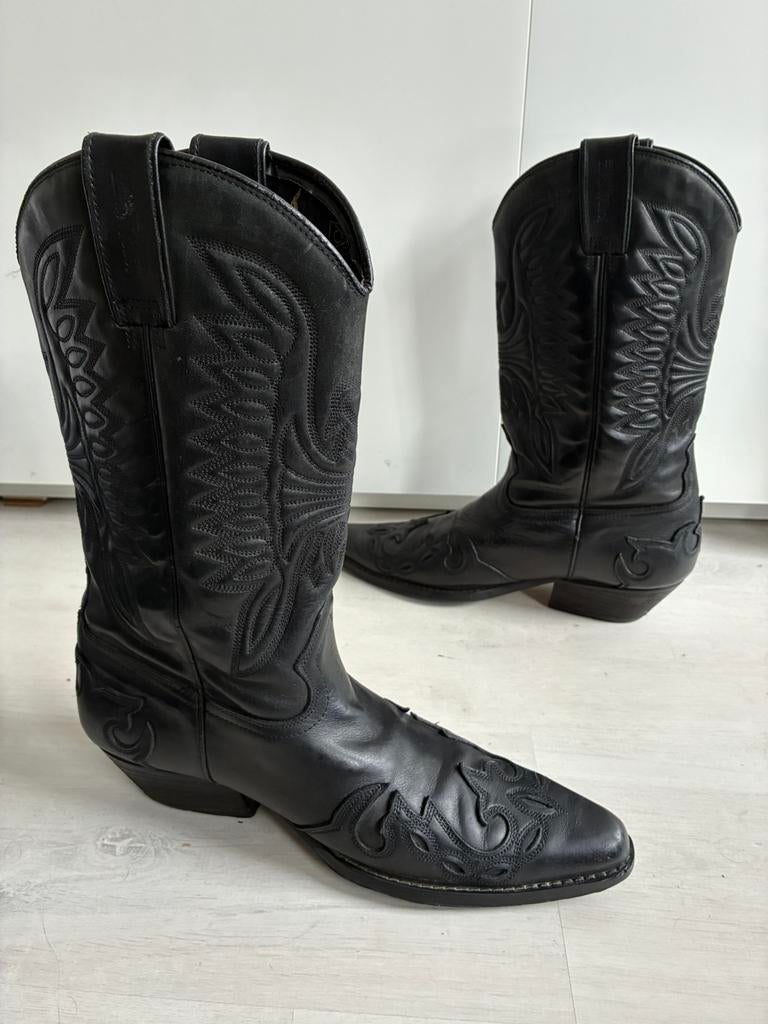 Joe Sanchez leren Cowboylaarzen maat 42, Zwart, Boots, Ophalen of Verzenden, Gedragen