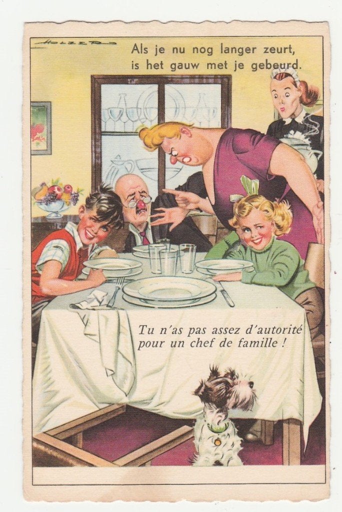 Holzer. Boze vrouw des huizes.  Illustrateurs.  Humor., Verzenden, 1940 tot 1960, Ongelopen, Overige thema's