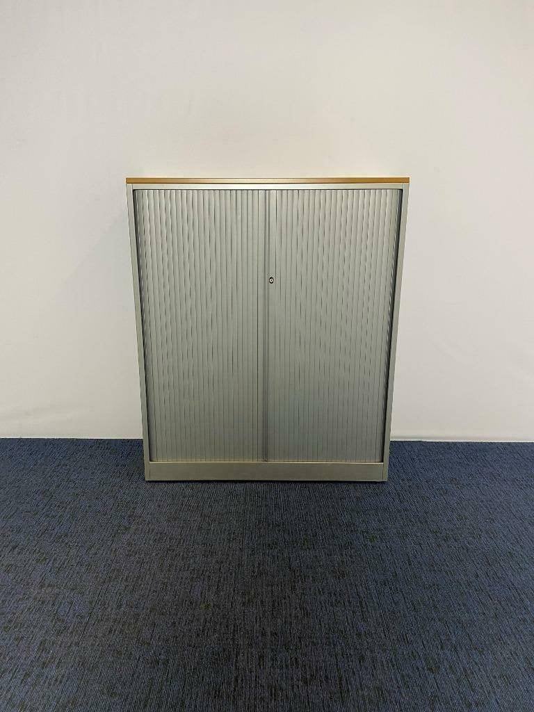 Roldeurkast Ahrend, aluminium, H 145 x B 120 x D 45 cm., Huis en Inrichting, Bureaus, Ophalen, Gebruikt