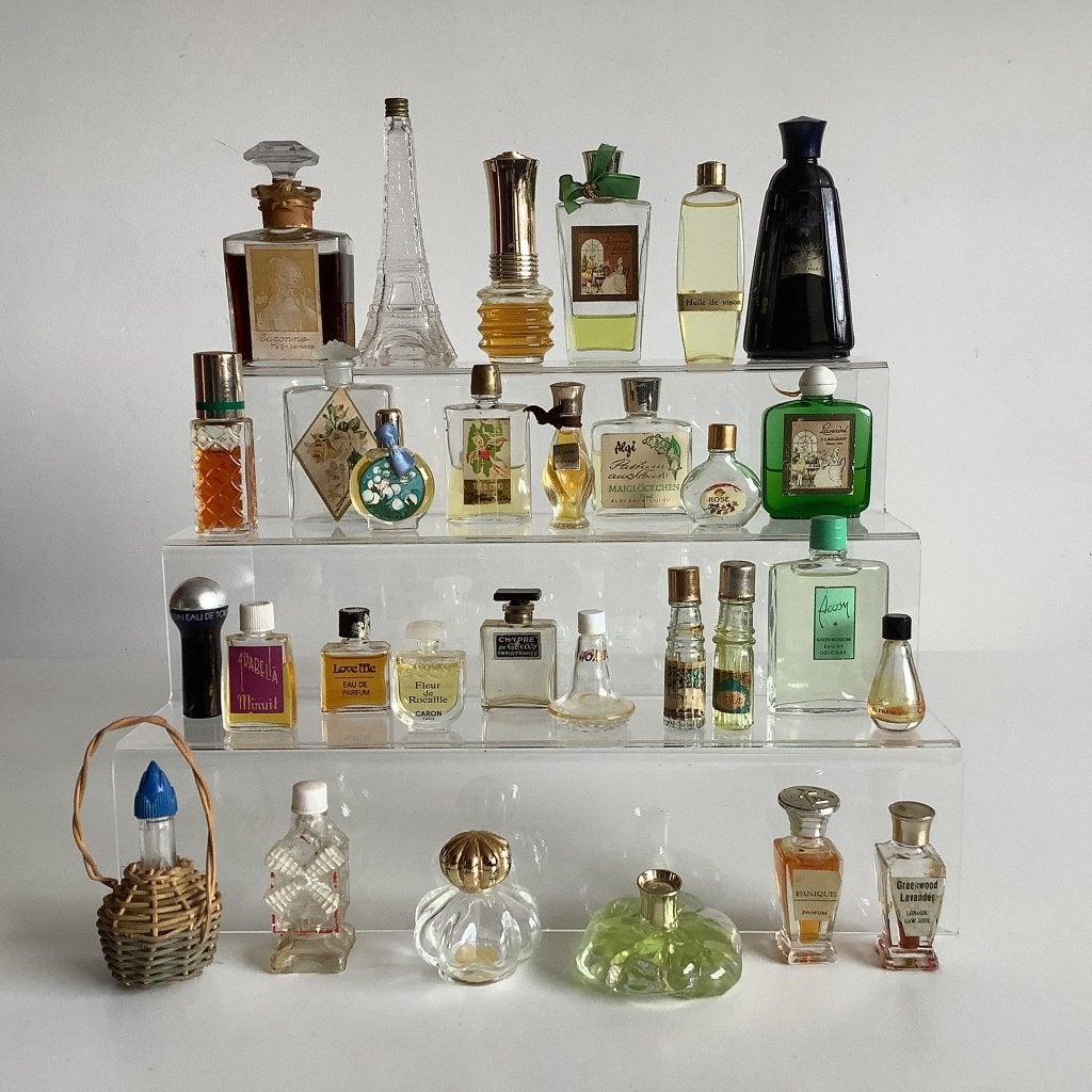 Lotje 30 oude miniatuurparfumflesjes, Verzamelen, Ophalen of Verzenden, Gebruikt, Miniatuur