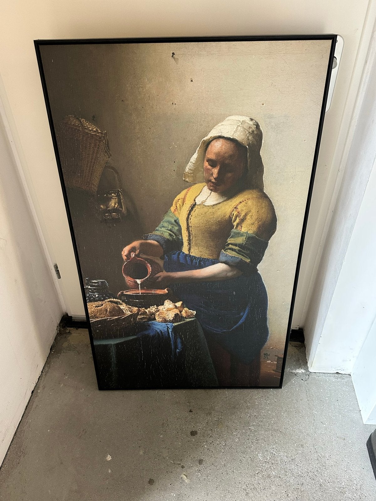 De Melkmeid - Johannes Vermeer reproductie, Antiek en Kunst, Kunst | Schilderijen | Klassiek, Ophalen, Paneel, Portret of Personen