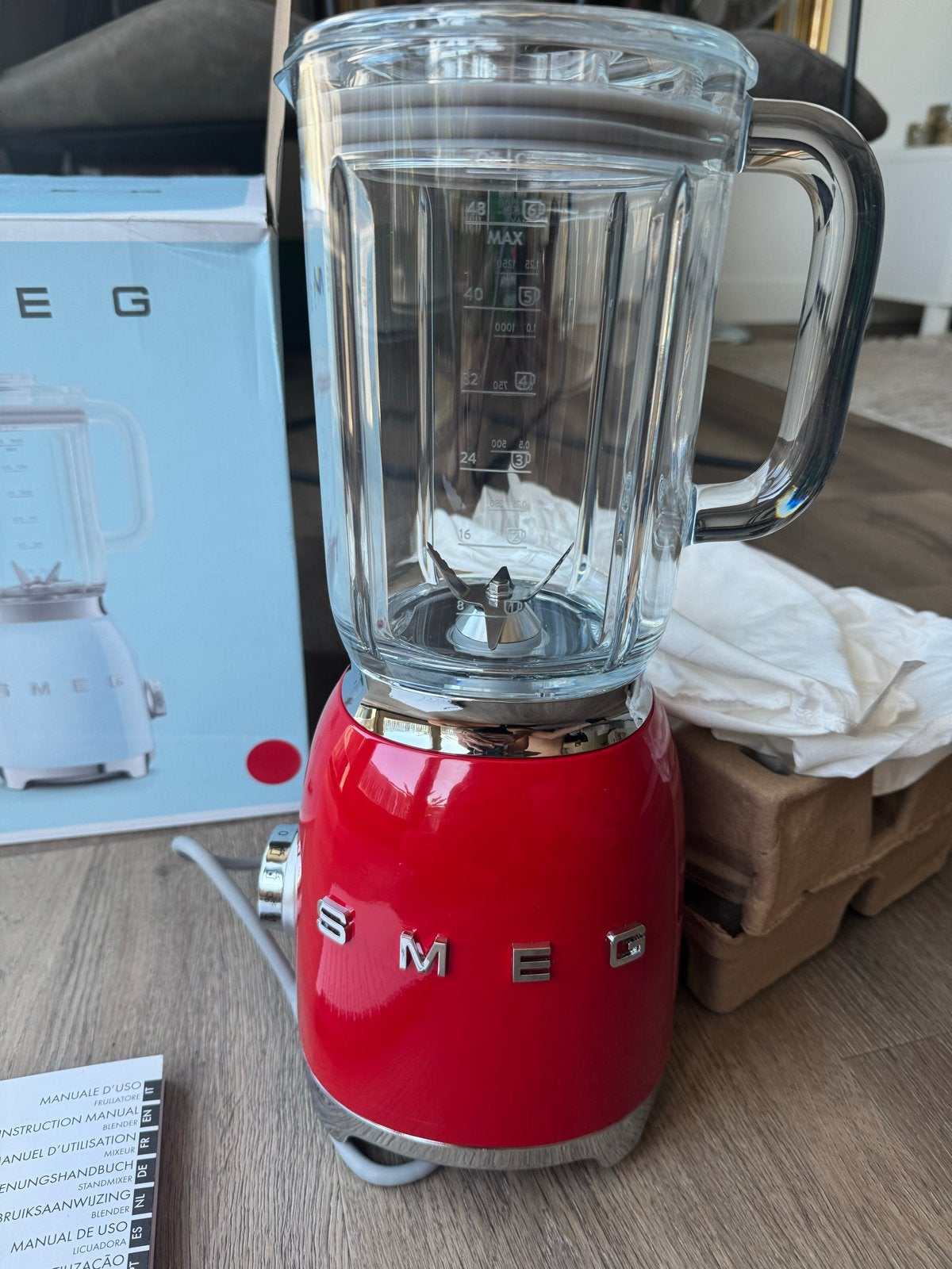 SMEG blender kleur rood, model BLF03RDEU., Witgoed en Apparatuur, Ophalen of Verzenden, Nieuw, Blender