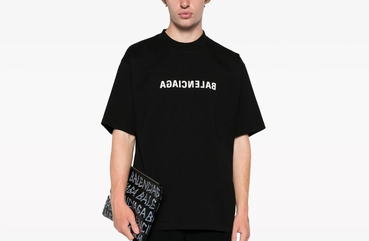 ORIGINEEL BALENCIAGA TSHIRT ZWART NP €675 WIT LOGO HEREN M, Ophalen of Verzenden, Nieuw, Maat 48/50 (M), Zwart