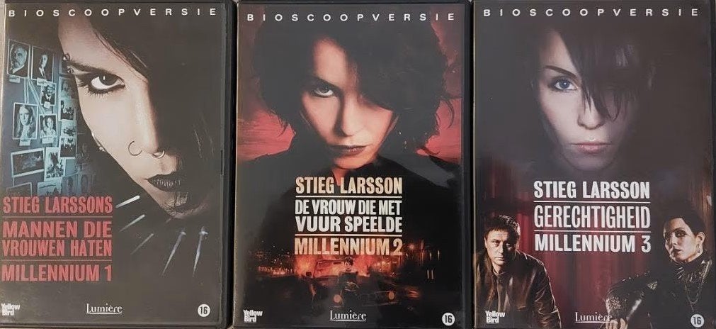 Millennium trilogie + de Amerikaanse remake NIEUW EN GESEALD, Alle leeftijden, Nederlands, Actiethriller, Ophalen of Verzenden