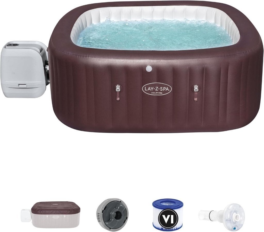 Lay-Z-Spa Maldives HydroJet Pro - Luxe 7-Persoons Jacuzzi, Ophalen, Zo goed als nieuw, Afdekzeil, Opblaasbaar