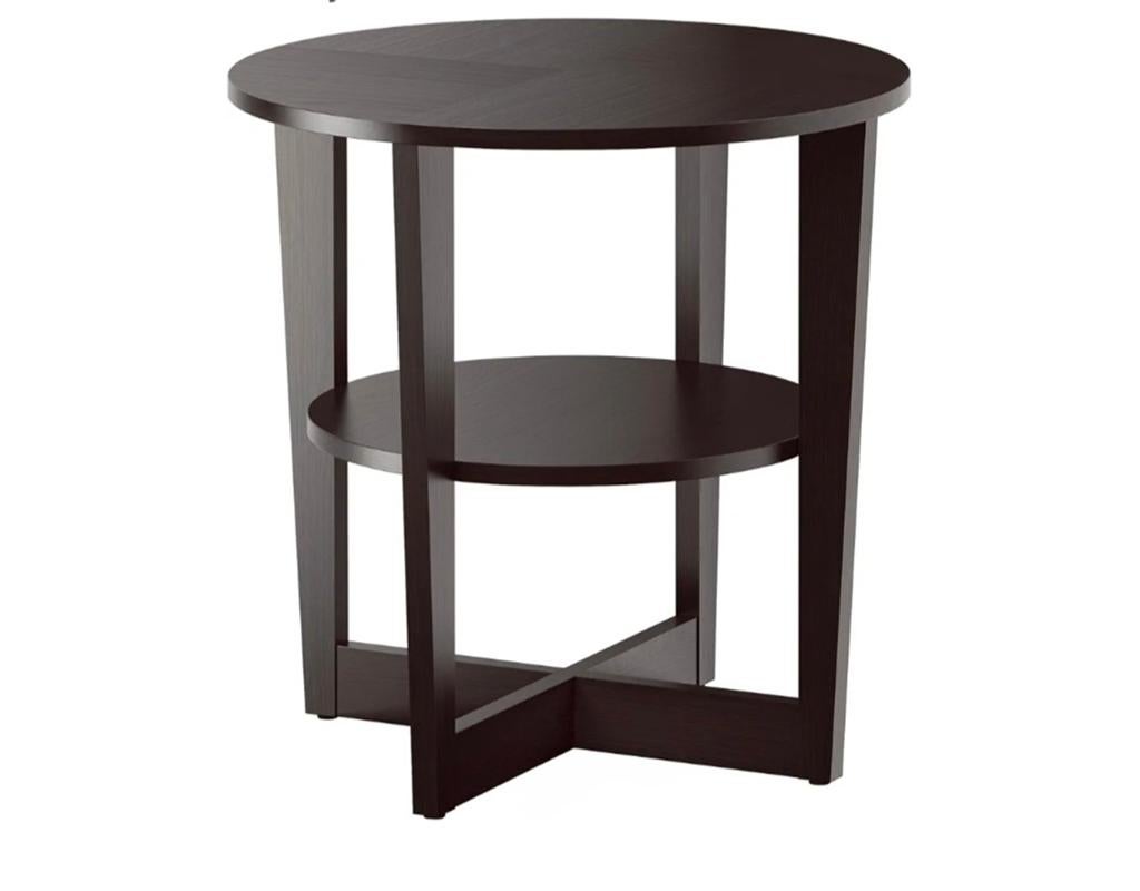 GRATIS Ikea Vejmon ronde bijzettafel zwart-bruin 60 cm, Huis en Inrichting, Tafels | Bijzettafels, Gebruikt, Rond, Hout, Ophalen