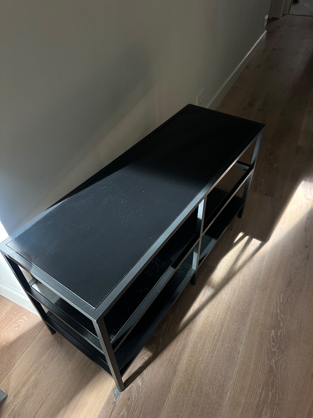 Ikea kast - Zwart metalen opbergrek, Ophalen, Zo goed als nieuw