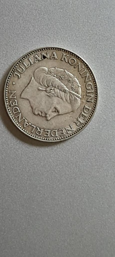 Zilveren rijksdaalder 1961, Postzegels en Munten, Koningin Juliana, Zilver, Ophalen of Verzenden, Losse munt