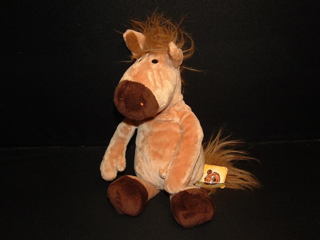 HEMA PAARD VELOURS BEIGE MET DONKERBRUINE SNUIT, Verzenden, Nieuw, Overige typen