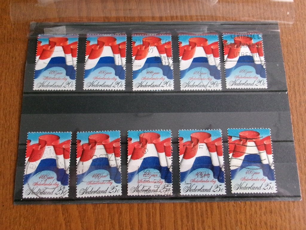 1972 - 2 x 5 nederlandse vlag (500g), Verzenden, Gestempeld