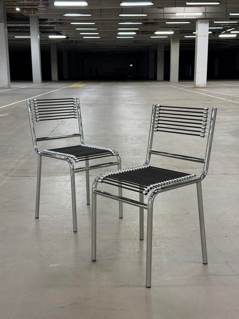 Rene Herbst Sandow Chair (2x) | Chrome | Vintage, Huis en Inrichting, Stoelen, Twee, Overige kleuren, Overige materialen, Ophalen of Verzenden