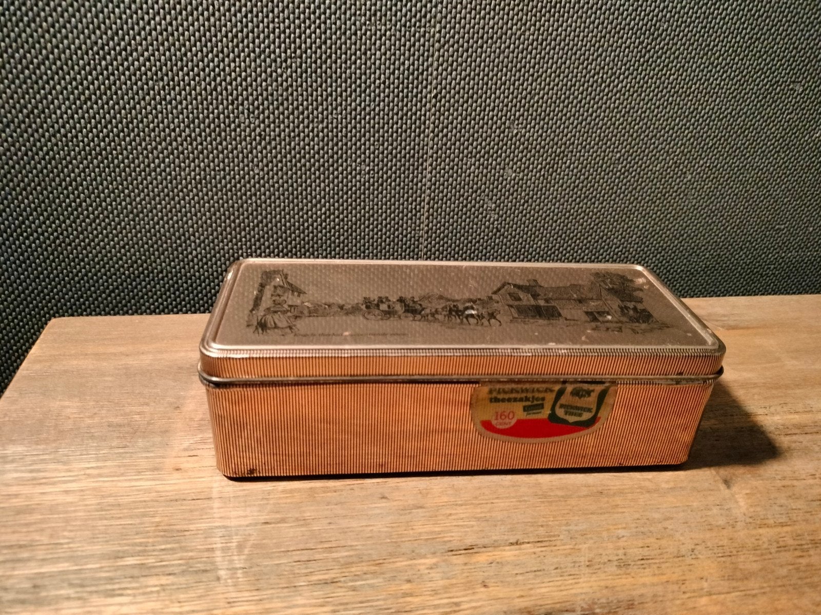 Vintage Pickwick theeblik lepelblik, Ophalen of Verzenden, Gebruikt, Thee, Pickwick