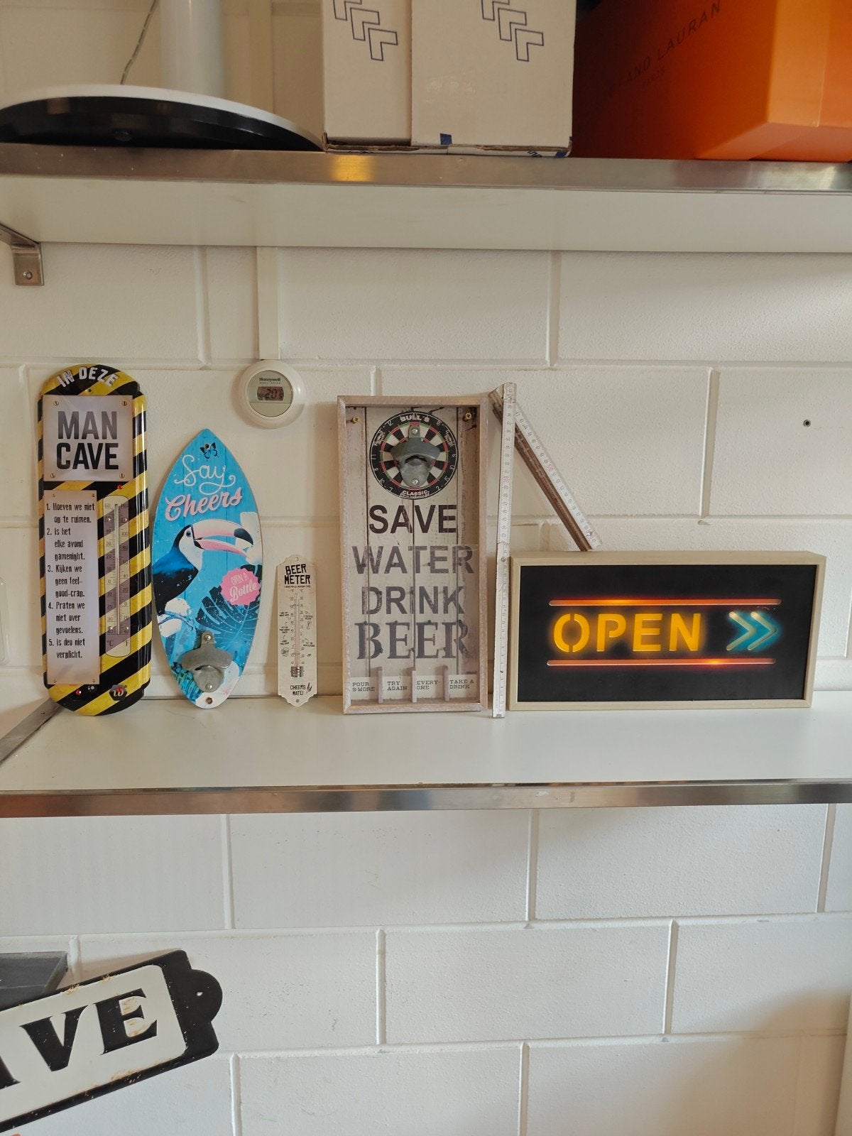 Enorme verzameling 42 stuks Mancave Items in 1 koop, Reclamebord, Ophalen of Verzenden, Zo goed als nieuw, X