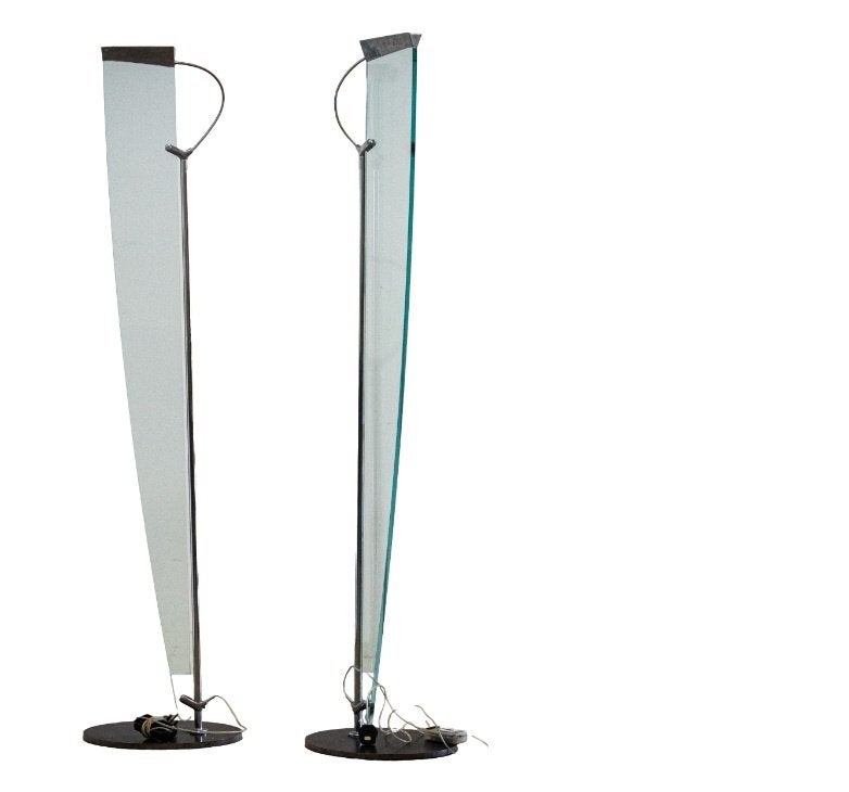 3x Nemo Naos Terra vloerlamp - Carlo Forcolini (80s), Ophalen, Gebruikt, Overige fittingen, Glas