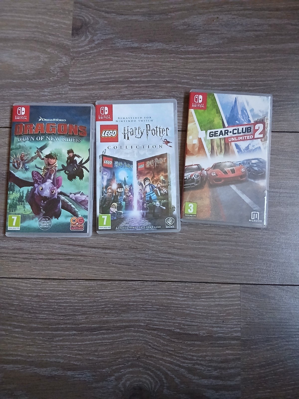 Nintendo Switch Games: Dragons, LEGO Harry Potter, Gear.Club, Ophalen